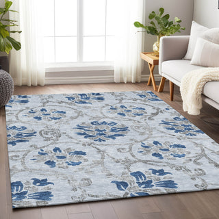 Piper Looms Mayfield Floral AMF762 Sky Machine Washable Area Rug Lifestyle Image Feature