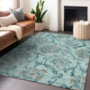 Piper Looms Mayfield Floral AMF762 Teal Machine Washable Area Rug Lifestyle Image Feature