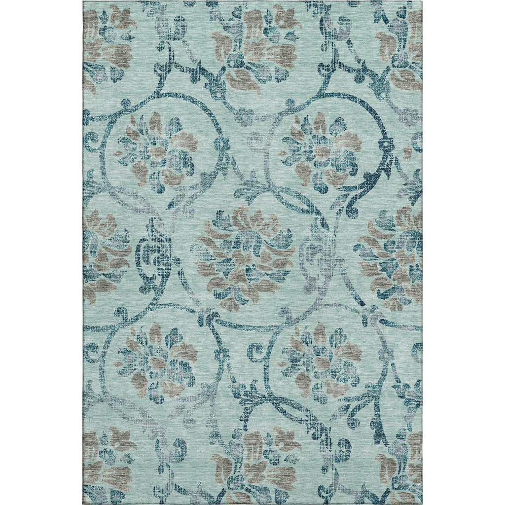 Piper Looms Mayfield Floral AMF762 Teal Machine Washable Area Rug main image