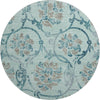 Piper Looms Mayfield Floral AMF762 Teal Machine Washable Area Rug Round Main Image