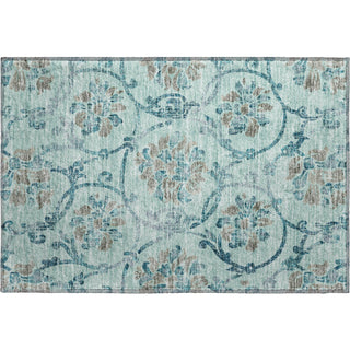Piper Looms Mayfield Floral AMF762 Teal Machine Washable Area Rug Scatter Main Image