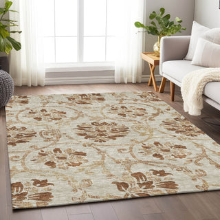 Piper Looms Mayfield Floral AMF762 Terracotta Machine Washable Area Rug Lifestyle Image Feature