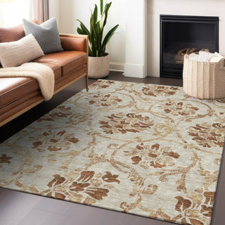 Piper Looms Mayfield Floral AMF762 Terracotta Machine Washable Area Rug Lifestyle Image Feature