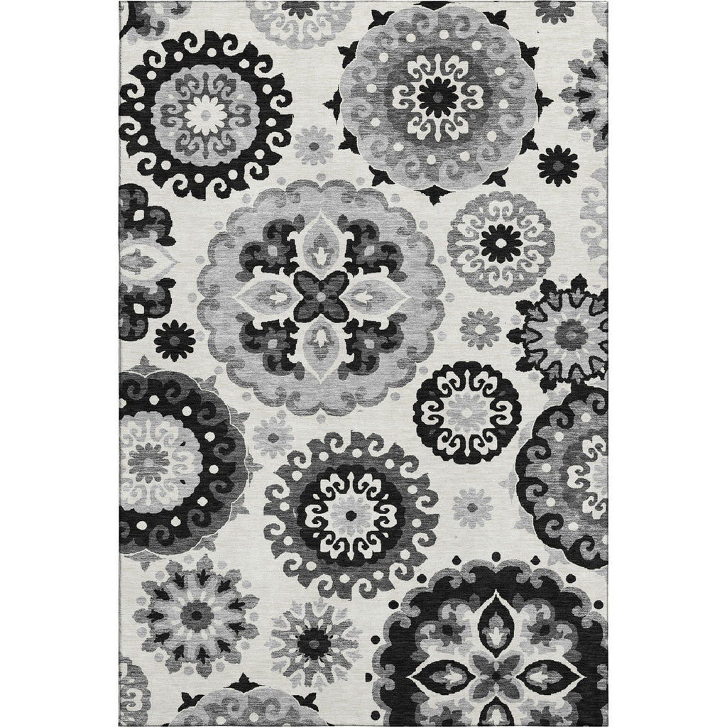 Piper Looms Mayfield Kaleidoscope AMF763 Black Machine Washable Area Rug main image