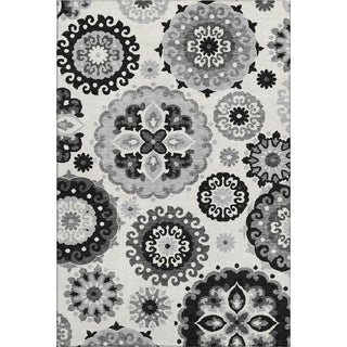 Piper Looms Mayfield Kaleidoscope AMF763 Black Machine Washable Area Rug main image