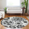 Piper Looms Mayfield Kaleidoscope AMF763 Black Machine Washable Area Rug Round Lifestyle Image Feature