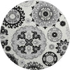 Piper Looms Mayfield Kaleidoscope AMF763 Black Machine Washable Area Rug Round Main Image