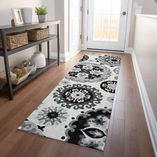 Piper Looms Mayfield Kaleidoscope AMF763 Black Machine Washable Area Rug Runner Lifestyle Image Feature