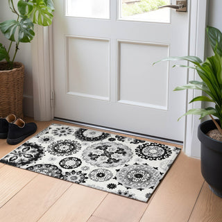 Piper Looms Mayfield Kaleidoscope AMF763 Black Machine Washable Area Rug Scatter Lifestyle Image Feature