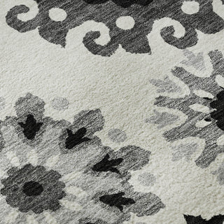 Piper Looms Mayfield Kaleidoscope AMF763 Black Machine Washable Area Rug Swatch Image