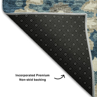 Piper Looms Mayfield Kaleidoscope AMF763 Blue Machine Washable Area Rug Backing Image