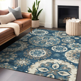 Piper Looms Mayfield Kaleidoscope AMF763 Blue Machine Washable Area Rug Lifestyle Image Feature