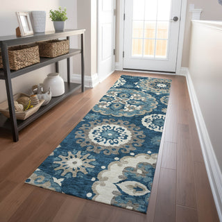 Piper Looms Mayfield Kaleidoscope AMF763 Blue Machine Washable Area Rug Runner Lifestyle Image Feature
