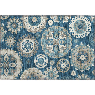 Piper Looms Mayfield Kaleidoscope AMF763 Blue Machine Washable Area Rug Scatter Main Image