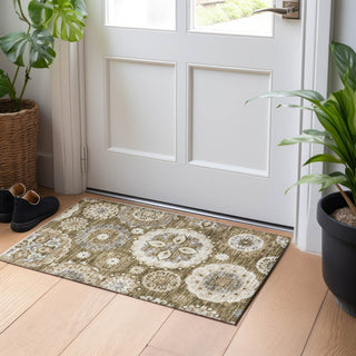Piper Looms Mayfield Kaleidoscope AMF763 Brown Machine Washable Area Rug Scatter Lifestyle Image Feature