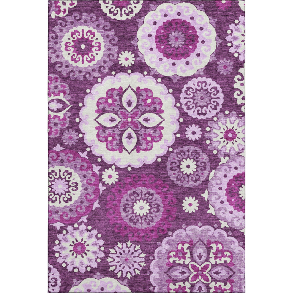 Piper Looms Mayfield Kaleidoscope AMF763 Eggplant Machine Washable Area Rug main image
