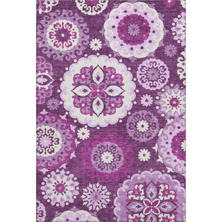 Piper Looms Mayfield Kaleidoscope AMF763 Eggplant Machine Washable Area Rug main image