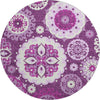 Piper Looms Mayfield Kaleidoscope AMF763 Eggplant Machine Washable Area Rug Round Main Image