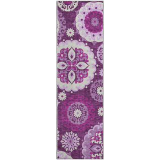 Piper Looms Mayfield Kaleidoscope AMF763 Eggplant Machine Washable Area Rug Runner Main Image