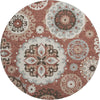 Piper Looms Mayfield Kaleidoscope AMF763 Paprika Machine Washable Area Rug Round Main Image