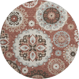 Piper Looms Mayfield Kaleidoscope AMF763 Paprika Machine Washable Area Rug Round Main Image