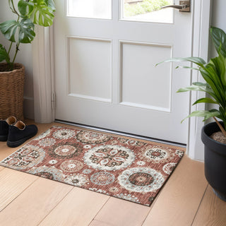 Piper Looms Mayfield Kaleidoscope AMF763 Paprika Machine Washable Area Rug Scatter Lifestyle Image Feature