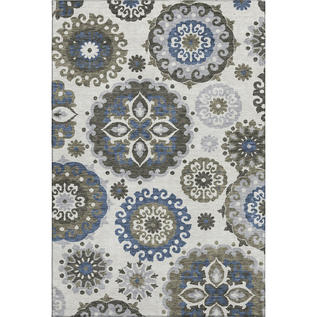 Piper Looms Mayfield Kaleidoscope AMF763 Pewter Machine Washable Area Rug main image