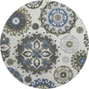 Piper Looms Mayfield Kaleidoscope AMF763 Pewter Machine Washable Area Rug Round Main Image