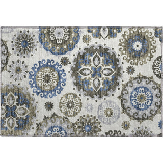Piper Looms Mayfield Kaleidoscope AMF763 Pewter Machine Washable Area Rug Scatter Main Image