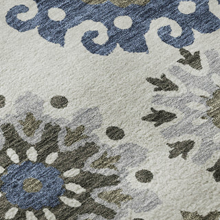 Piper Looms Mayfield Kaleidoscope AMF763 Pewter Machine Washable Area Rug Swatch Image