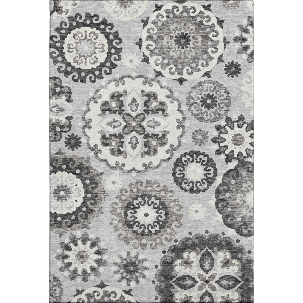 Piper Looms Mayfield Kaleidoscope AMF763 Silver Machine Washable Area Rug main image