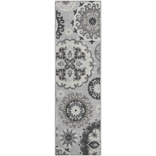 Piper Looms Mayfield Kaleidoscope AMF763 Silver Machine Washable Area Rug Runner Main Image