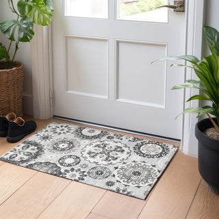 Piper Looms Mayfield Kaleidoscope AMF763 Silver Machine Washable Area Rug Scatter Lifestyle Image Feature