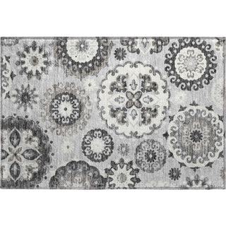 Piper Looms Mayfield Kaleidoscope AMF763 Silver Machine Washable Area Rug Scatter Main Image