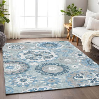 Piper Looms Mayfield Kaleidoscope AMF763 Sky Machine Washable Area Rug Lifestyle Image Feature