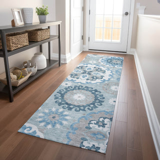 Piper Looms Mayfield Kaleidoscope AMF763 Sky Machine Washable Area Rug Runner Lifestyle Image Feature
