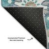 Piper Looms Mayfield Kaleidoscope AMF763 Teal Machine Washable Area Rug Backing Image