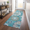 Piper Looms Mayfield Kaleidoscope AMF763 Teal Machine Washable Area Rug Runner Lifestyle Image Feature