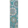 Piper Looms Mayfield Kaleidoscope AMF763 Teal Machine Washable Area Rug Runner Main Image