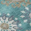 Piper Looms Mayfield Kaleidoscope AMF763 Teal Machine Washable Area Rug Swatch Image