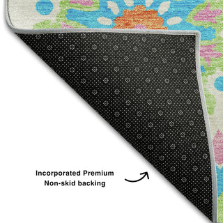 Piper Looms Mayfield Kaleidoscope AMF763 White Machine Washable Area Rug Backing Image