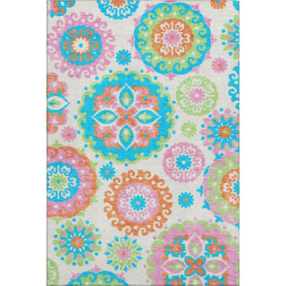 Piper Looms Mayfield Kaleidoscope AMF763 White Machine Washable Area Rug main image