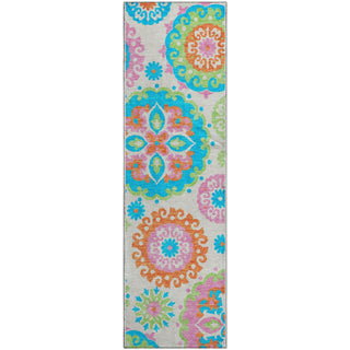 Piper Looms Mayfield Kaleidoscope AMF763 White Machine Washable Area Rug Runner Main Image