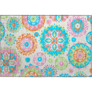 Piper Looms Mayfield Kaleidoscope AMF763 White Machine Washable Area Rug Scatter Main Image