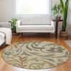 Piper Looms Mayfield Swirls AMF764 Beige Machine Washable Area Rug Round Lifestyle Image Feature