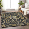 Piper Looms Mayfield Swirls AMF764 Black Machine Washable Area Rug Lifestyle Image Feature