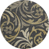 Piper Looms Mayfield Swirls AMF764 Black Machine Washable Area Rug Round Main Image