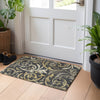 Piper Looms Mayfield Swirls AMF764 Black Machine Washable Area Rug Scatter Lifestyle Image Feature
