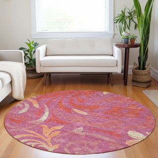 Piper Looms Mayfield Swirls AMF764 Blush Machine Washable Area Rug Round Lifestyle Image Feature