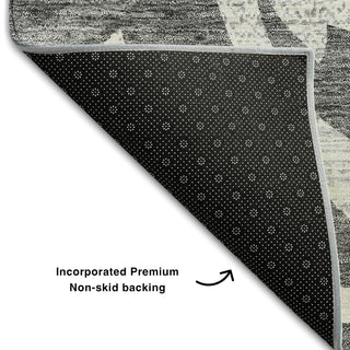 Piper Looms Mayfield Swirls AMF764 Charcoal Machine Washable Area Rug Backing Image